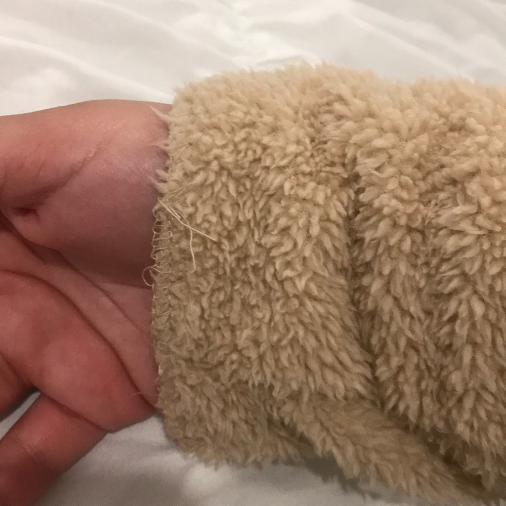 fuzzy tan crop cardigan with buttons - Picture 8 of 8